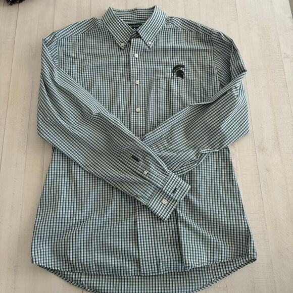 Antigua Men's Michigan State Spartans Long Sleeve Button-Down Shirt Large - Picture 2 of 5